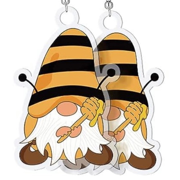 Acrylic HoneyBee Gnome Earrings - Picture 4 of 7